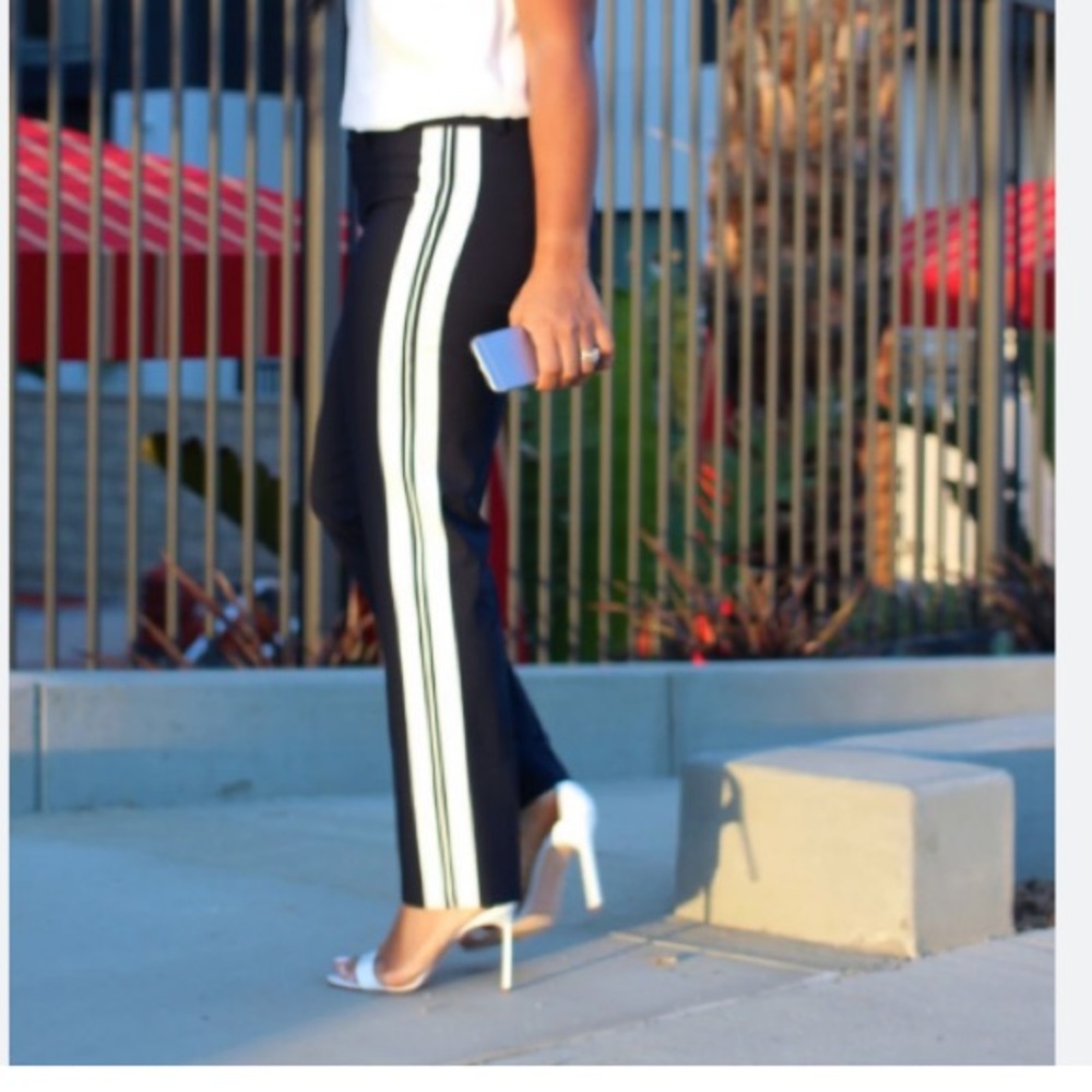 Vince navy double striped trousers size 2